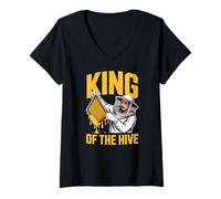 Women's Honey Beekeeper King of The Hive Apiary Master V-Neck T-Shirt