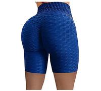 Womens Honeycomb Sports Shorts - High Waist Yoga Booty Shorts