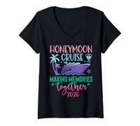 Women's Honeymoon Cruise 2026 Just Married Matching Couples Vacation V-Neck T-Shirt
