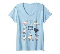 Women's Honk Honk Sound - Swans V-Neck T-Shirt