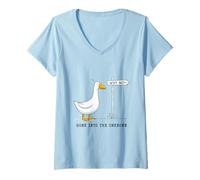 Women's Honk Into The Unknown Goose Why Not Adventure Explore V-Neck T-Shirt