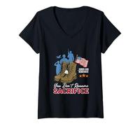Womens Honor And Remember You Don’t Rename Sacrifice Veterans Day V-Neck T-Shirt
