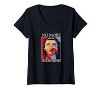 Women's Honor Awareness Native Americans No More Stolen Sisters V-Neck T-Shirt