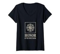 Women's Honor is The only Rank Freemason Compass Emblem V-Neck T-Shirt