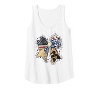 Womens Honor the Brave Patriotic Bow USA Flag Soldier Memorial Girl Tank Top