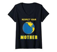 Womens Honor Your Planet Home Earth Day Climate Activism Humor V-Neck T-Shirt
