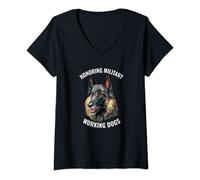 Womens Honoring Military Working Dogs Belgian Military Working Dog V-Neck T-Shirt