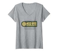 Womens Hood River Oregon - Hood River Travel Stamp V-Neck T-Shirt