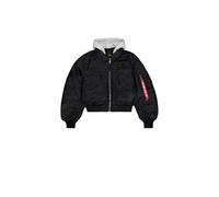 Alpha Industries Women's CWU-45/P Hooded Bomber Jacket, Black, M