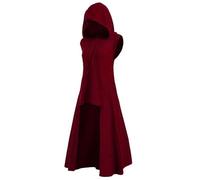Women's Hooded Cape Costume Assassin's Creed Medieval Gothic Hooded Sweatshirt Plus Size Vintage Dress Coat Plus Size Mini Dress Cos Irregular