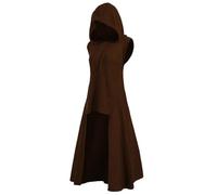 Women's Hooded Cape Costume Assassin's Creed Medieval Gothic Hooded Sweatshirt Plus Size Vintage Dress Coat Plus Size Mini Dress Cos Irregular