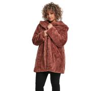 Urban Classics Ladies Hooded Teddy Coat Darkrose size XS | Cropped Jackets Outlet | Women XS