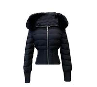 Women's Hooded Down Jacket Thickened Warm Jacket Puffy Parka black M