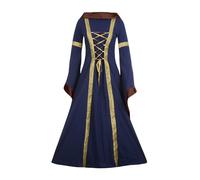 Women's Hooded Dress Suit Halloween Medieval Costume Corset Renaissance Gothic Victorian Dress Lady Elegant Fancy Flare Sleeve Long High Waist Witch Dresses Cosplay Party Vampire Gown Dresses