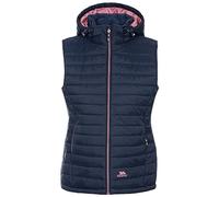 Womens Hooded Gilet Bodywarmer Padded with 2 Zip Pockets Aretha - Navy Dusty Rose XXL