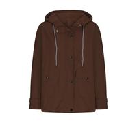 Women's Hooded Jacket Fleece Lined Waterproof Windproof Coat with Pockets Mid Length Button Warm Jacket Ideal for Cold Rainy Days Commute Outdoor Adventures (Brown, XXXXL)