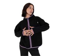 Women's hooded jacket - Strike out high pile, Black, M