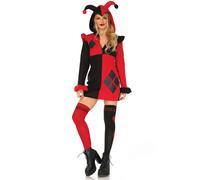 Women's Hooded Jumpsuit Leg Avenue Harlequin Noir S