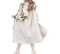 Women's Hooded Long Sleeve Knitted Sleeves Patchwork Casual Jacket, Casual Knitted Sleeve Outerwear with Pockets (White,Medium)
