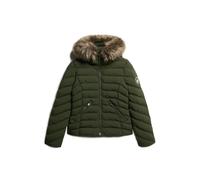 Superdry Fuji Faux Fur Padded Jacket Green S Woman