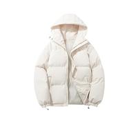 Womens Hooded Quilted Puffer Jacket - Plain Padded Warm Hoodie Top, Lightweight Waterproof Winter Jacket - Windproof Padded Long Sleeve Warm Puffer Down Coat