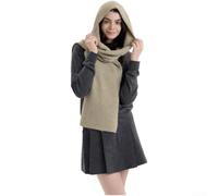 Women's Hooded Scarf Winter Knit Shawl Warm Windproof Soft Wool Blend Pull | Soft Wool Blend, All-in-one Hat & Scarf, 32x94cm, Autumn Winter Wear, Easy Pull-on Style