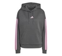 adidas Women's ESSENTIALS 3-STRIPES FLEECE HOODIE, grey six/st tropic bloom, XS