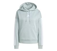 adidas Women's ESSENTIALS 3-STRIPES FLEECE HOODIE, Wonder Sage/white, XS