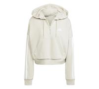 Adidas Essentials 3 Stripes French Terry Hoodie Beige S Woman