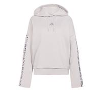 adidas Women's Seasonal Essentials Leopard Print French Terry Hoodie with 3-Stripes, ice purple/MULTICOLOR, XS