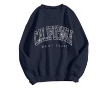 Women's Hooded Sweatshirt, Letter Print Long Sleeve, Round Neck, Casual Loose Fit Pullover Everyday Jumper, Chic and Elegant Sportwear Classics