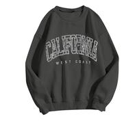 Women's Hooded Sweatshirt, Letter Print Long Sleeve, Round Neck, Casual Loose Fit Pullover Everyday Jumper, Chic and Elegant Sportwear Classics