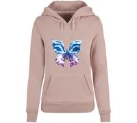 Women's hooded sweatshirt Miss Tee Chromed Butterfly Rose S