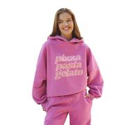 Women's hooded sweatshirt She is Sunday Pizza Pasta Gelato Rose L