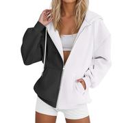 Women's hooded sweatshirt, sports jacket, long sleeve, comfortable, casual, loose fit, assorted colours with pockets, chic and elegant coat, autumn, winter, passe-partout jackets