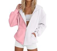 Women's hooded sweatshirt, sports jacket, long sleeve, comfortable, casual, loose fit, assorted colours with pockets, chic and elegant coat, autumn, winter, passe-partout jackets