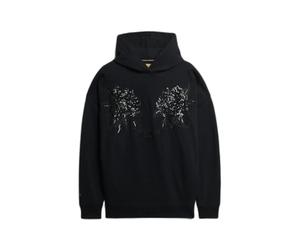 Women's hooded sweatshirt Superdry Tattoo Embellish Noir S