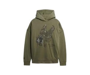 Women's hooded sweatshirt Superdry Tattoo Embellish Vert M