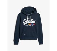 Women's hooded sweatshirt Superdry Vintage Logo Pop Entry Bleu XS