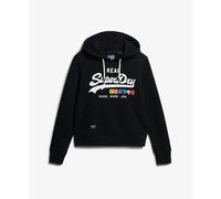 Women's hooded sweatshirt Superdry Vintage Logo Pop Noir S