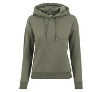 Women's hooded sweatshirt Urban Classic basic côtelés Vert XS