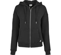 Urban Classics Women's Ladies Organic Terry Zip Hoody Cardigan Sweater, Black, M