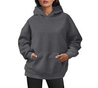 Women's Hooded Sweatshirts Large Size Sports Top Oversize Solid Colour Pullover Long Sleeve Casual Hoodies Classic Basic Warm Fashion Trendy Comfortable Tops