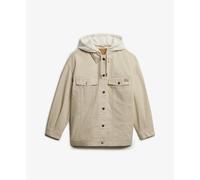 Women's hooded trucker jacket Superdry Beige XS