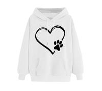Women's Hoodie Heart Love Print Pullover Sweatshirt with Pocket Casual Loose-Fit Long Sleeve Tops Comfortable Soft Sports Hooded Sweatshirts 2025 Sale Clearance My Orders Your Order