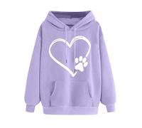 Women's Hoodie Heart Love Print Pullover Sweatshirt with Pocket Casual Loose-Fit Long Sleeve Tops Comfortable Soft Sports Hooded Sweatshirts 2025 Sale Clearance My Orders Your Order