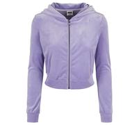 Women's hoodie large sizes Urban Classics velvet zip Bleu 4XL