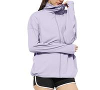 Women's Hoodie Sun Protection Hooded Running Jackets UPF 50+ UV Sun Protection Jacket Full Zip Athletic Clothing Going Out Tops Outerwear Hiking Shirt with Thumbholes Pockets Outdoor Running Fishing