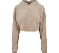 Women's Hoodie Urban Classics cropped velvet oversized Beige L