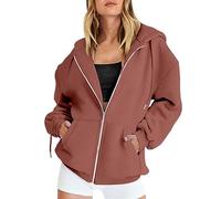Women's Hoodie with Zip Sport, Oversized Hooded Sweatshirt with Pocket Coat Casual Coats Long Sleeve Jacket Sports Clothing Casual Tracksuit Loose Loungewear Lightweight Top, Z2-pink, M